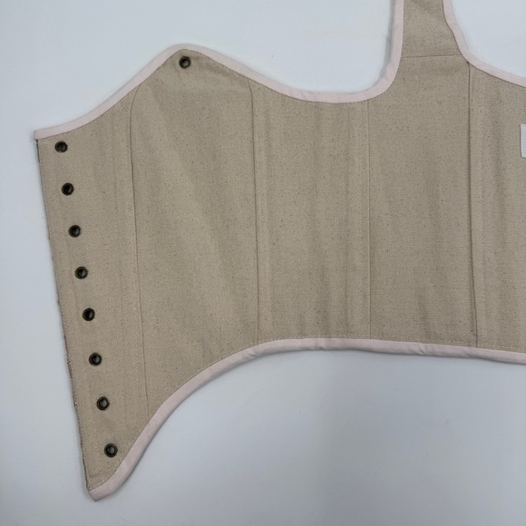 French Meadows Floral Tapestry Corset Stays Bodice Pink Gold Renaissance PNW - Picture 6 of 14